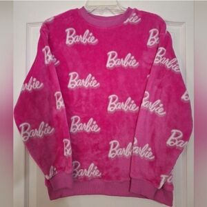 S/M Barbie Fuzzy Pink Sweater Top